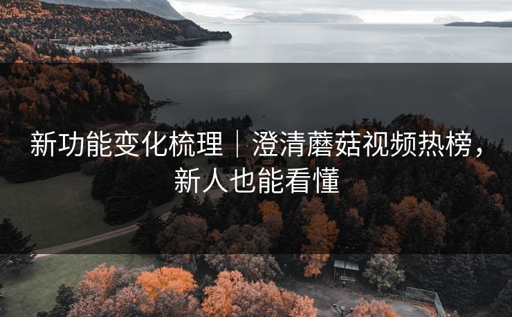 新功能变化梳理|澄清蘑菇视频热榜,新人也能看懂 新功能变化梳理|澄清蘑菇视频热榜,新人也能看懂